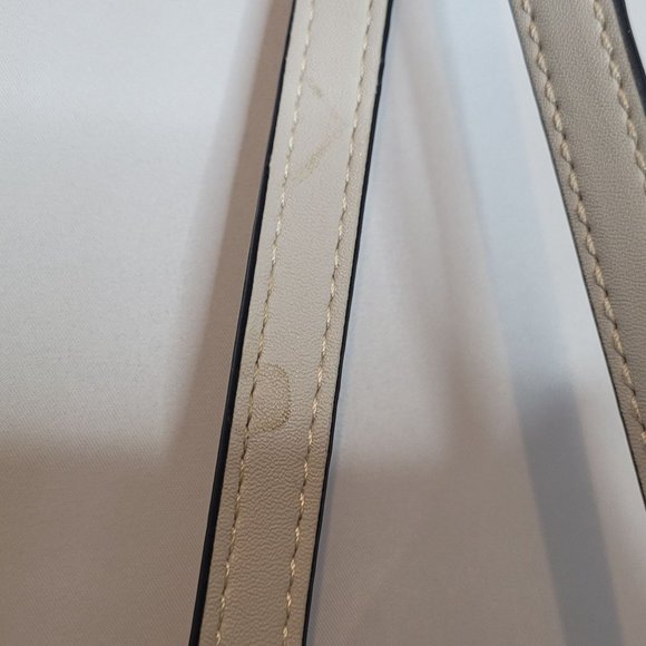 Guess Los Angeles Purse PVC Beige Short Handles Shoulder Strap Lined Complete - Picture 15 of 16